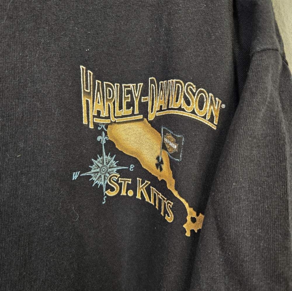 Rare Harley Davidson St Kitts Graphic Tee Shirt - Picture 3 of 9